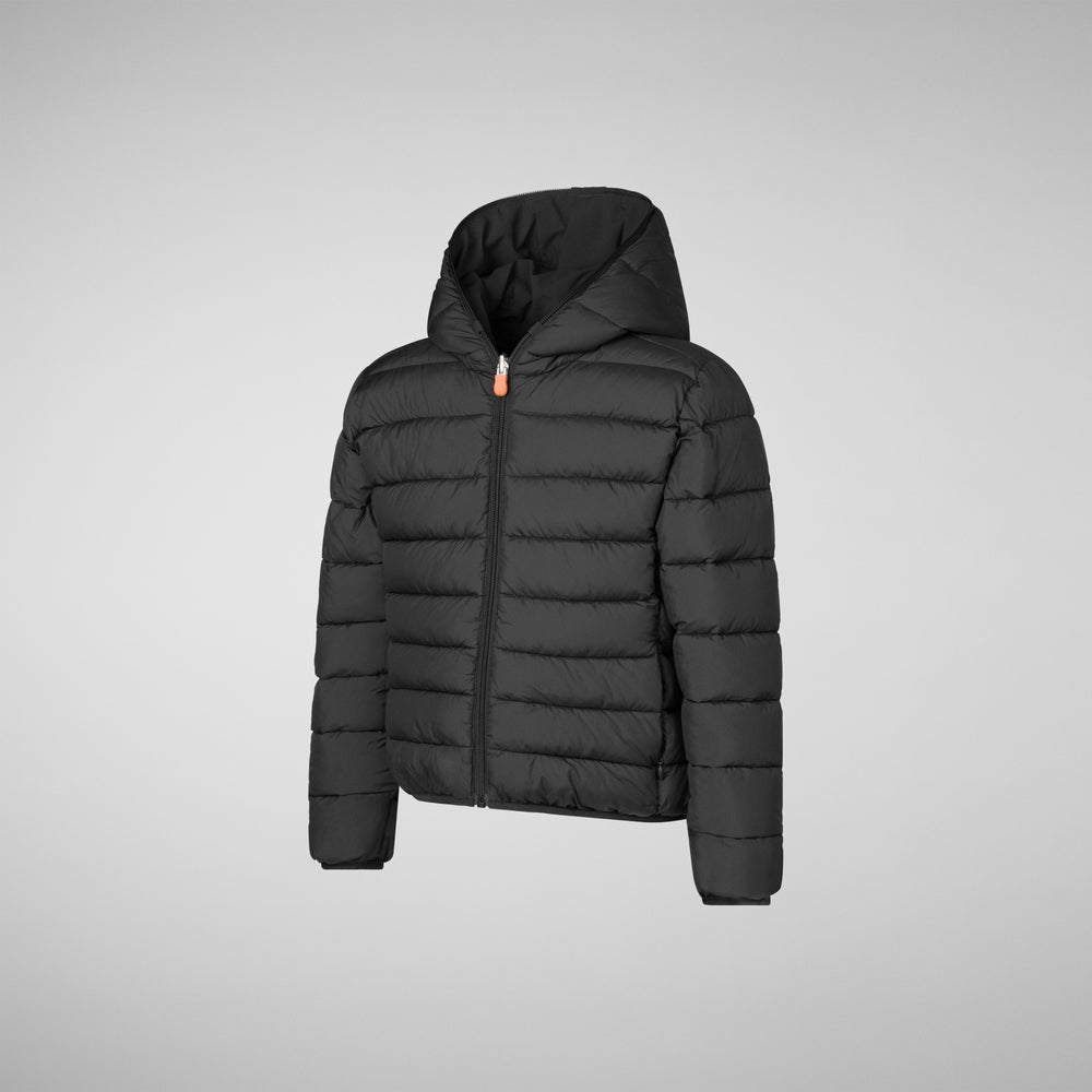 Save the duck GIACCA CON CAPPUCCIO BAMBINO OLIVER BLU NERO Soddisfazione Garantita