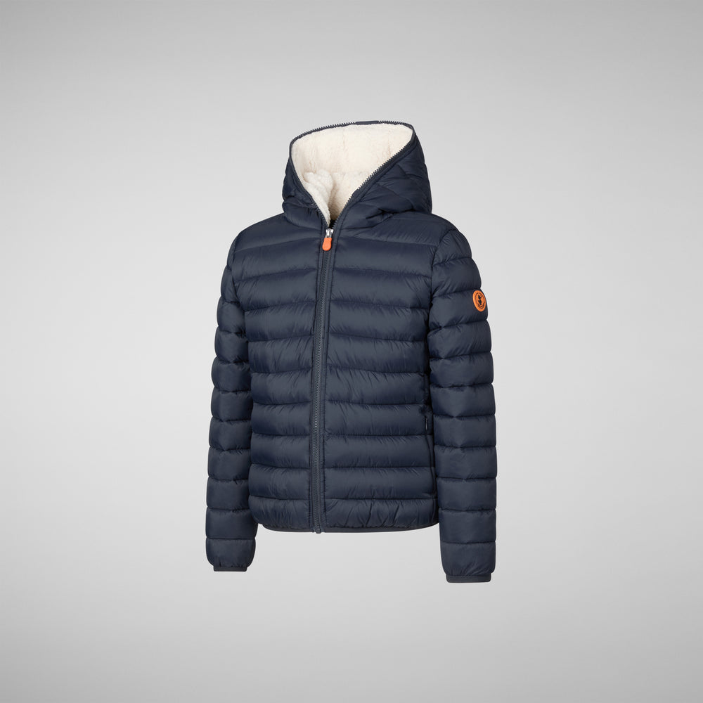 Save the duck PIUMINO ANIMAL FREE BAMBINA LECI BLU NERO Economico