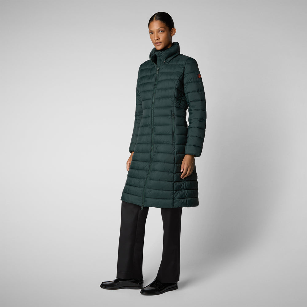 Save the duck PIUMINO ANIMAL FREE CON CAPPUCCIO DONNA EILEEN VERDE NERO Offerte