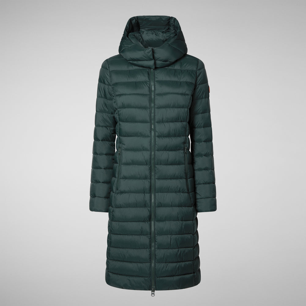 Save the duck PIUMINO ANIMAL FREE CON CAPPUCCIO DONNA EILEEN VERDE NERO Offerte