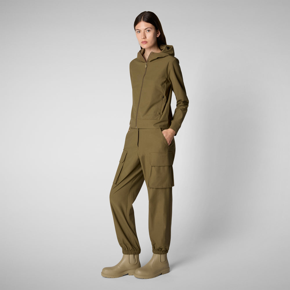 Save the duck FELPA CON CAPPUCCIO DONNA PEAR VERDE MUSCHIO Negozio