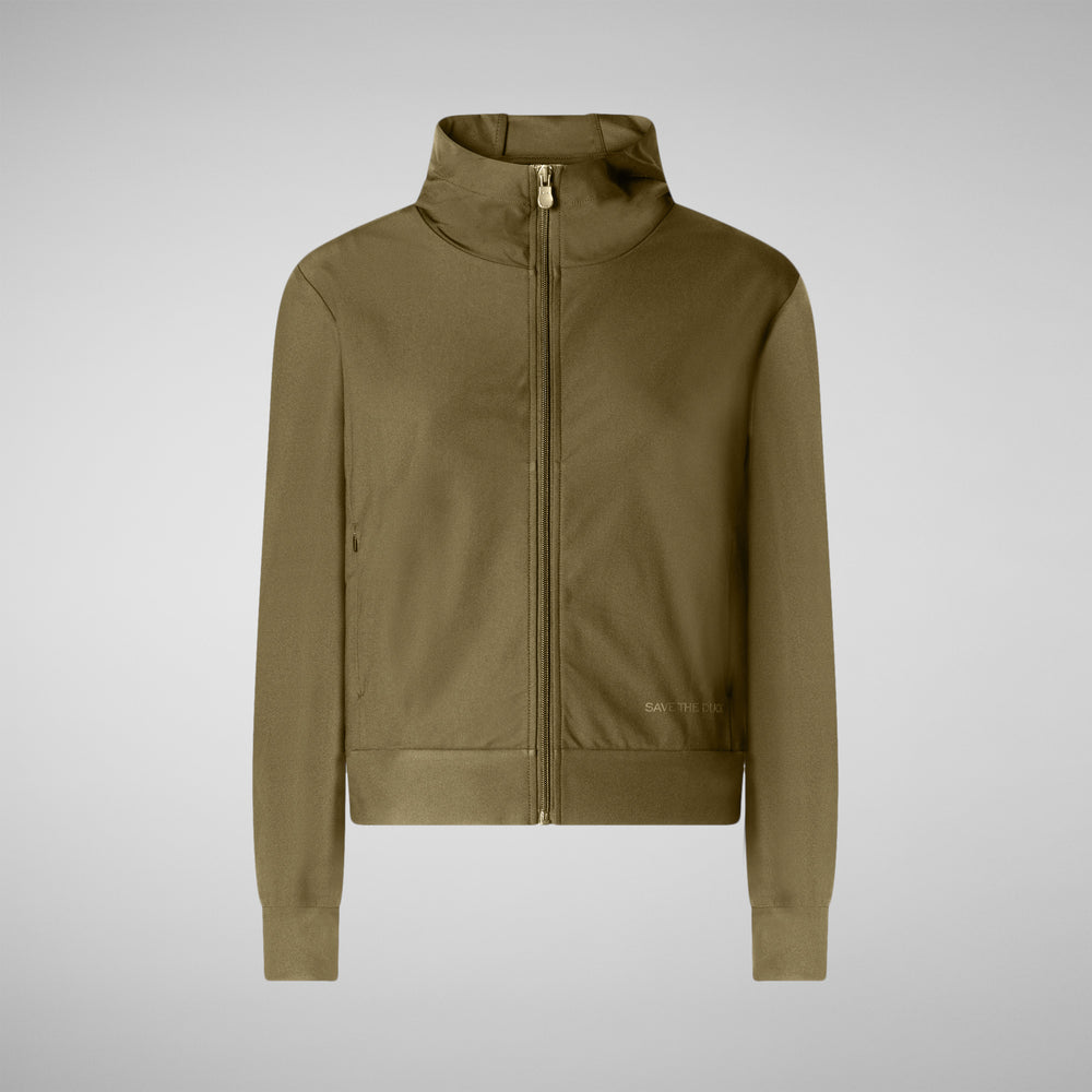Save the duck FELPA CON CAPPUCCIO DONNA PEAR VERDE MUSCHIO Negozio