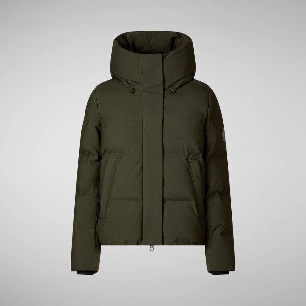 Save the duck PIUMINO ANIMAL FREE DONNA CALLIOPE VERDE TERRA In Saldo
