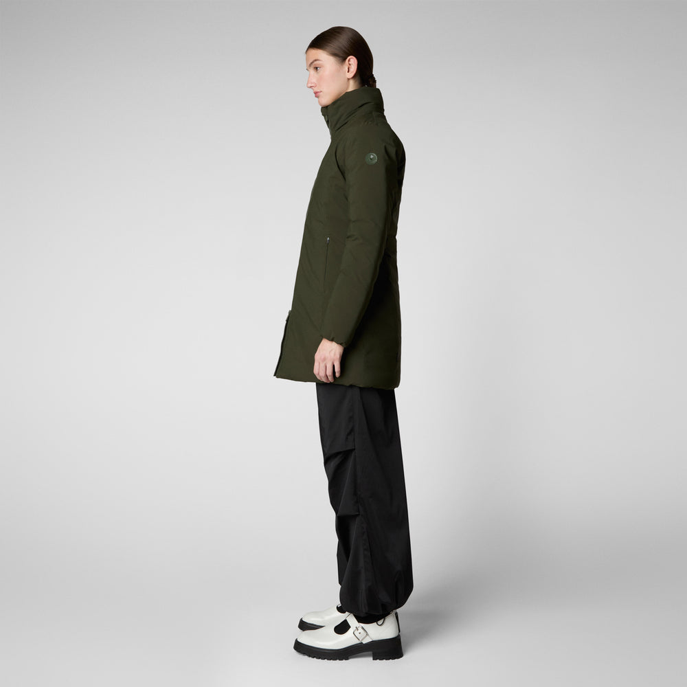 Save the duck PARKA DONNA CON CAPPUCCIO RACHEL VERDE TERRA Nuova