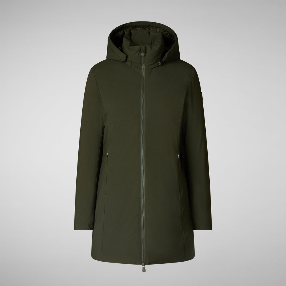Save the duck PARKA DONNA CON CAPPUCCIO RACHEL VERDE TERRA Nuova