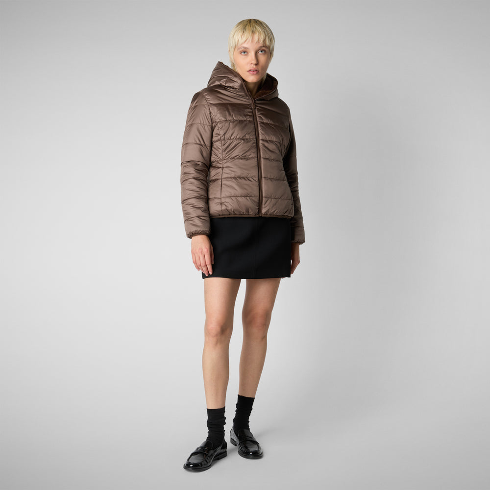 Save the duck GIACCA CON CAPPUCCIO DONNA LAILA MARRONE Pezzi Unici