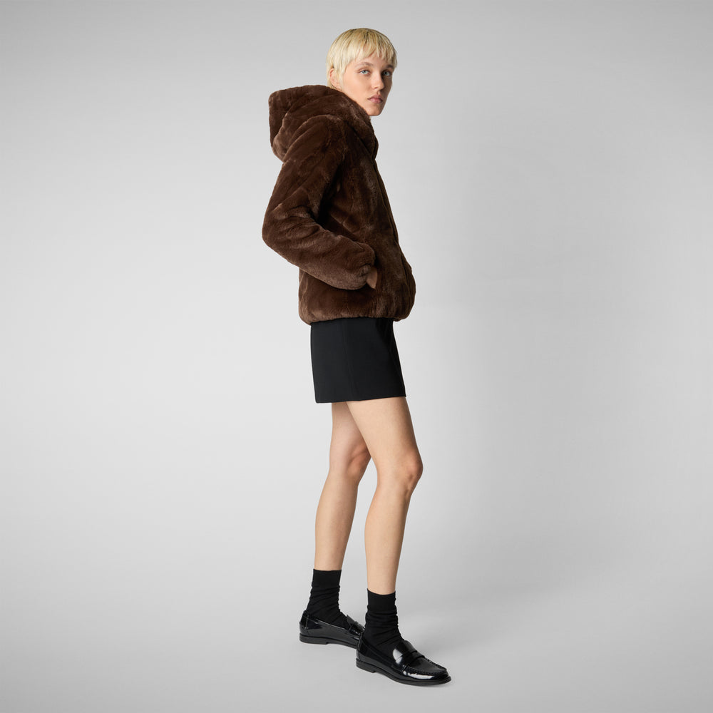 Save the duck GIACCA CON CAPPUCCIO DONNA LAILA MARRONE Pezzi Unici