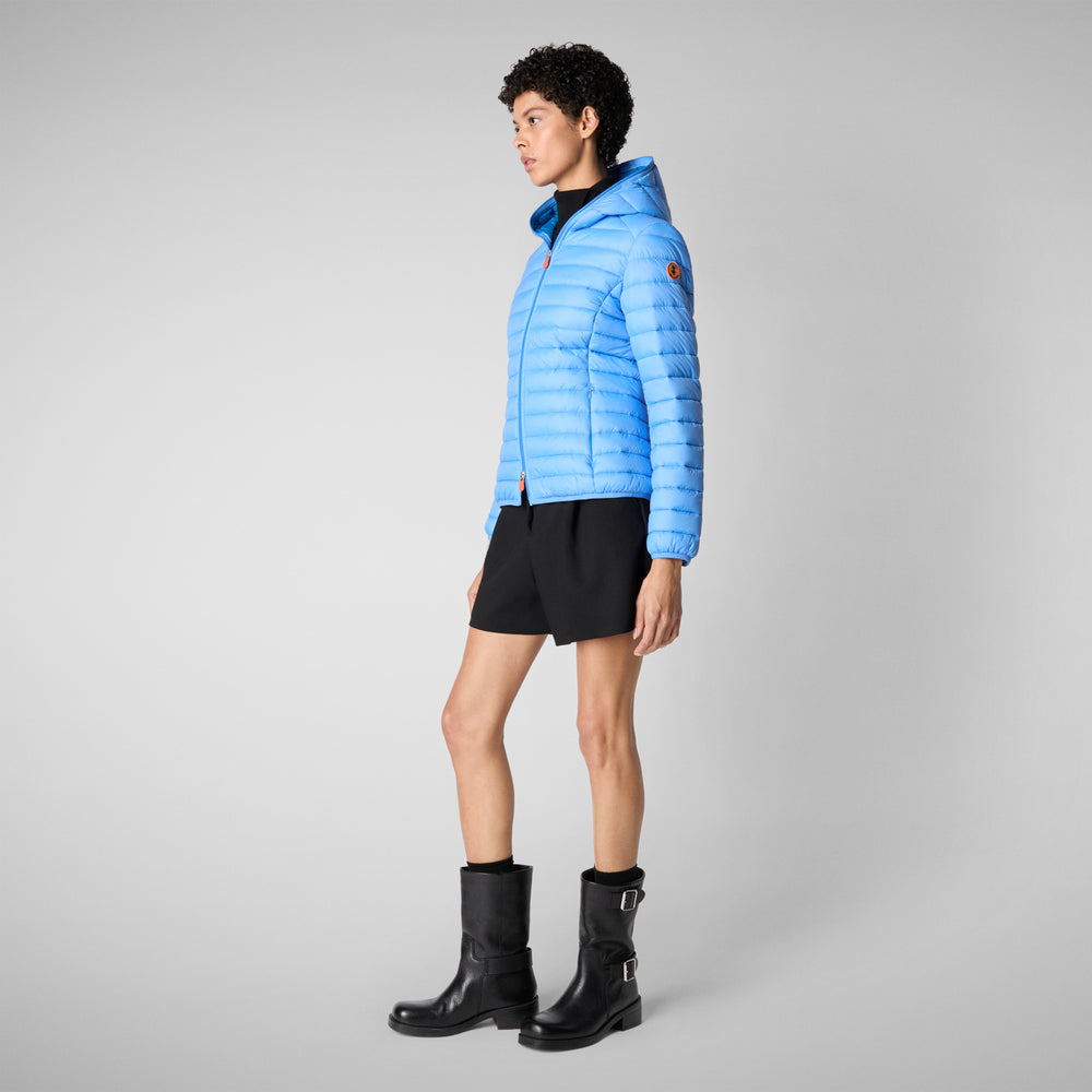 Save the duck PIUMINO ANIMAL FREE CON CAPPUCCIO DONNA DAISY BLU CERULEO Negozi Online
