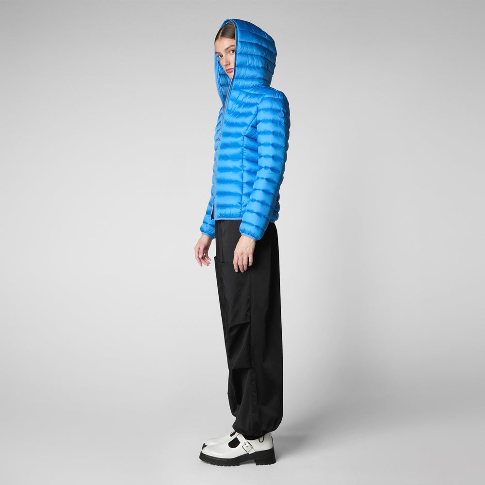 Save the duck PIUMINO ANIMAL FREE CON CAPPUCCIO DONNA ALEXIS BLU CERULEO Acquista Ora