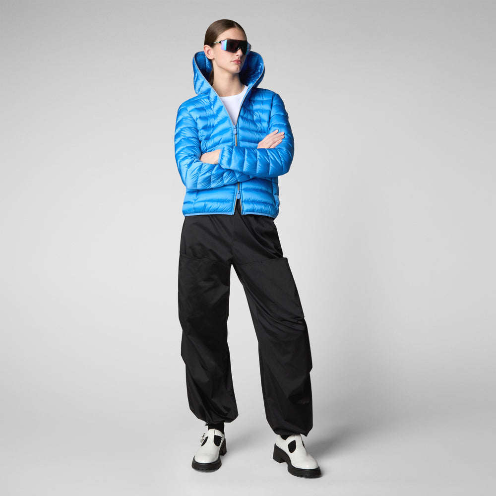Save the duck PIUMINO ANIMAL FREE CON CAPPUCCIO DONNA ALEXIS BLU CERULEO Acquista Ora