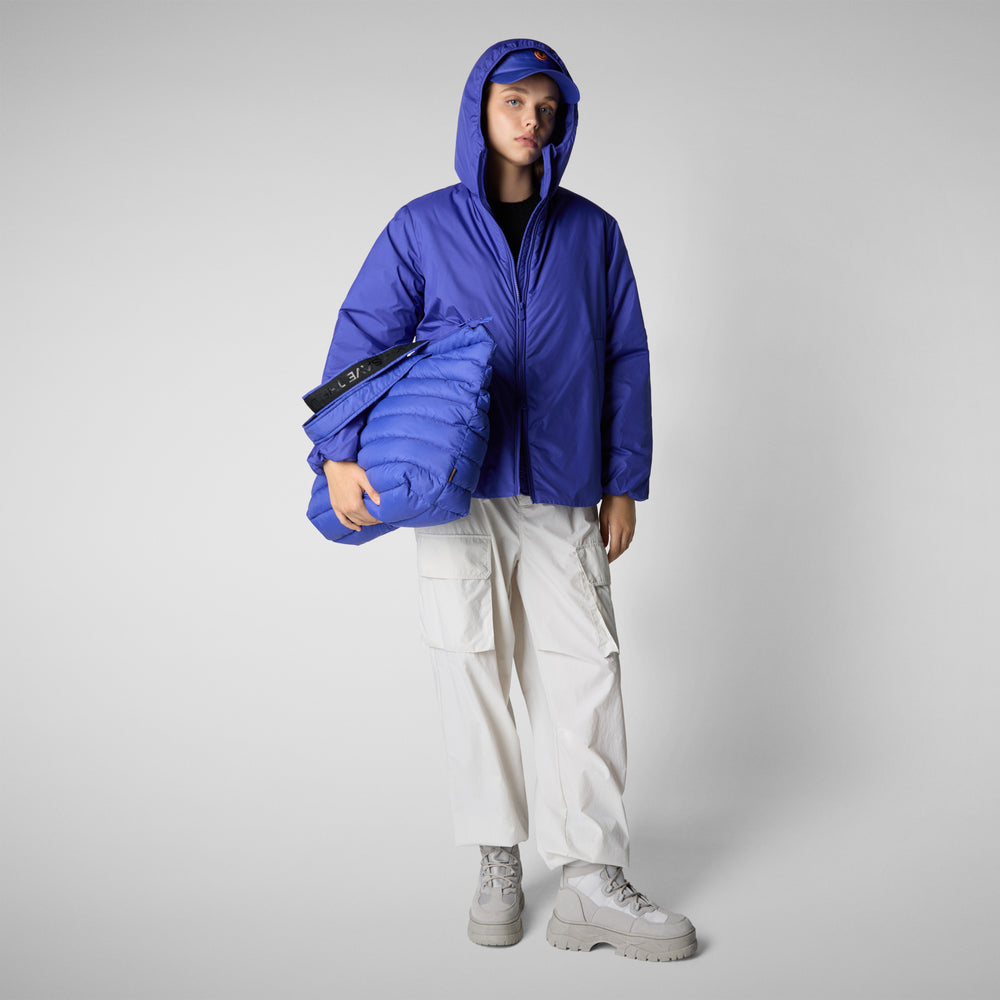 Save the duck CAPPOTTO CON CAPPUCCIO NIAZ BLU GENZIANA Fino Al -60%