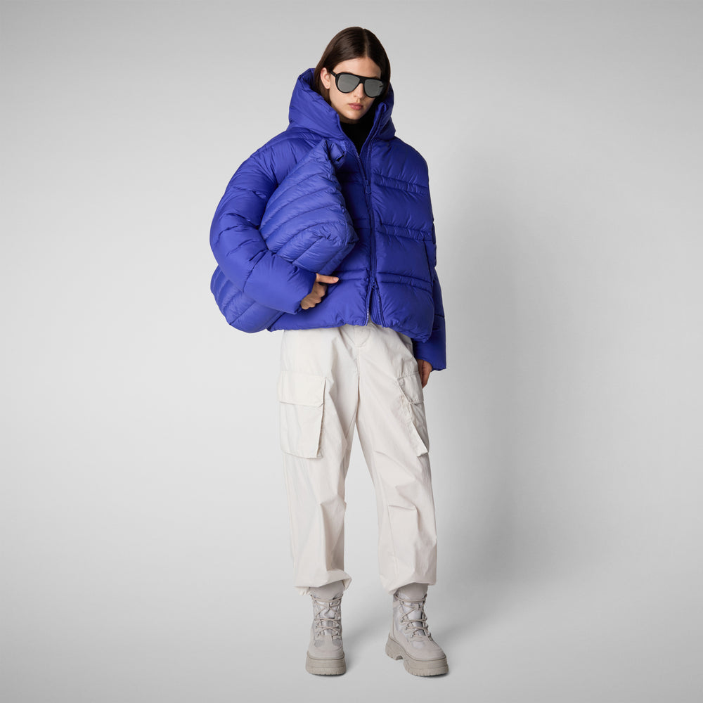 Save the duck PIUMINO ANIMAL FREE CON CAPPUCCIO DONNA KERI BLU GENZIANA Affare Del Giorno