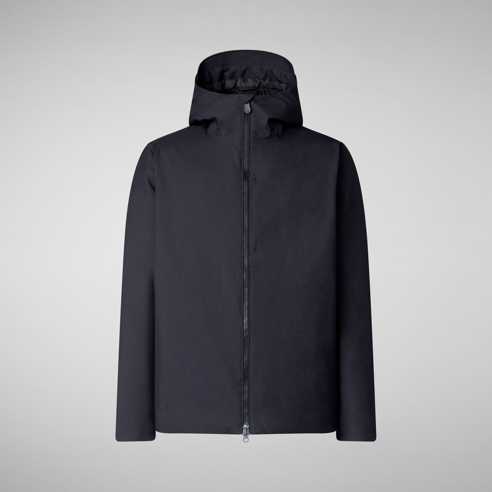 Save the duck PIUMINO ANIMAL FREE CON CAPPUCCIO UOMO BARNABY BLU NERO Offerta
