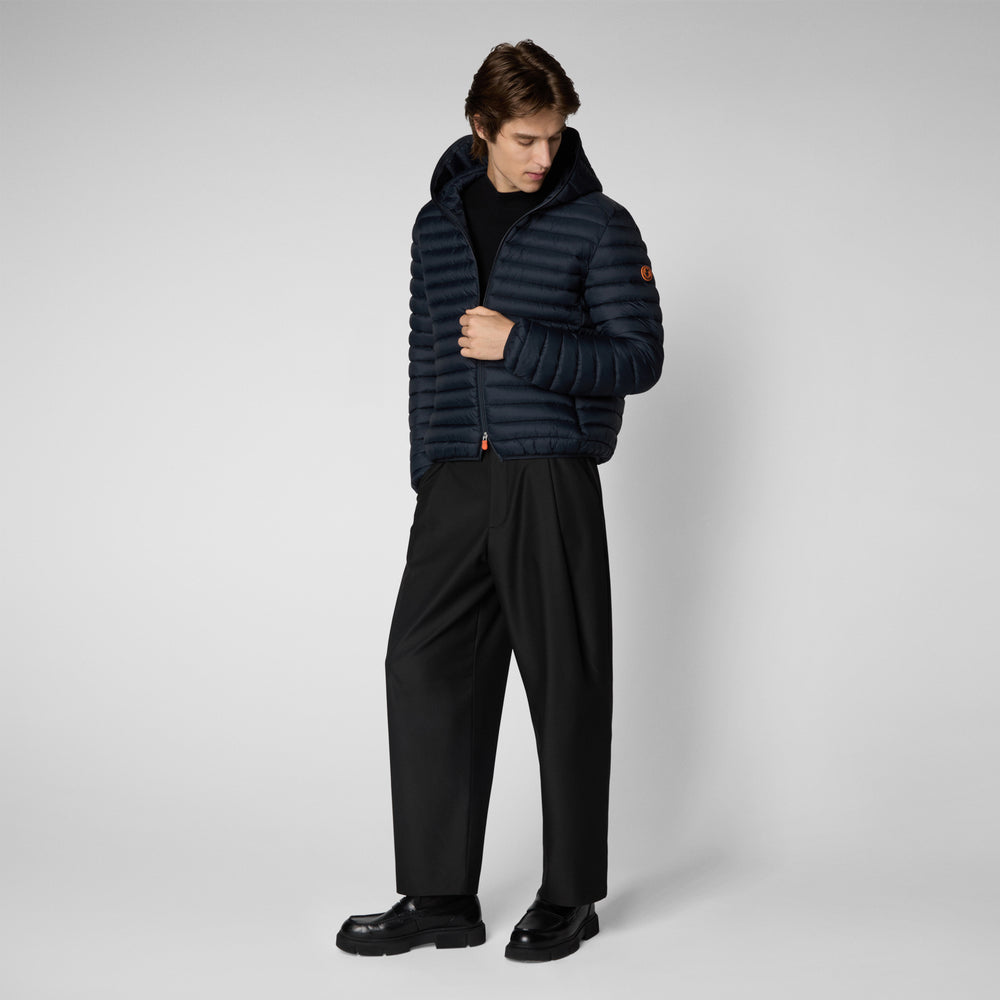 Save the duck PIUMINO ANIMAL FREE CON CAPPUCCIO UOMO DONALD BLU NERO Saldi