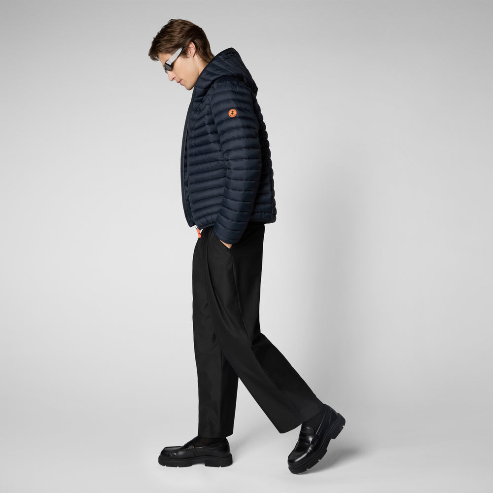 Save the duck PIUMINO ANIMAL FREE CON CAPPUCCIO UOMO DONALD BLU NERO Saldi