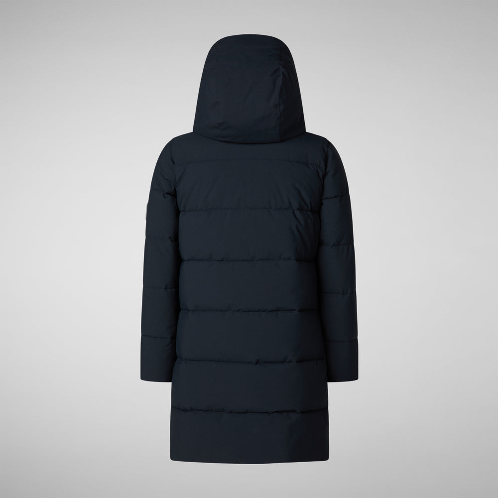Save the duck PARKA CON CAPPUCCIO BAMBINA SELENE BLU NERO Saldi Di Fabbrica