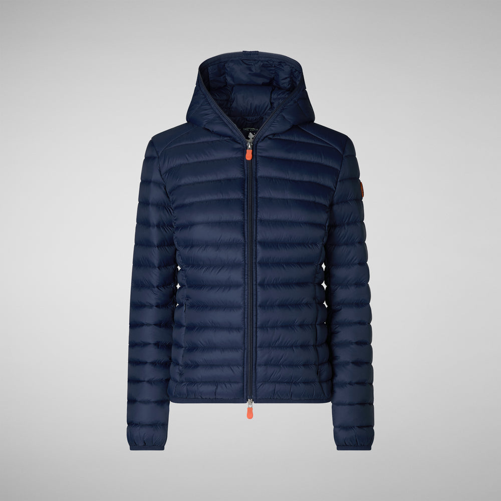 Save the duck Piumino animal free con cappuccio donna Daisy blu navy In Linea