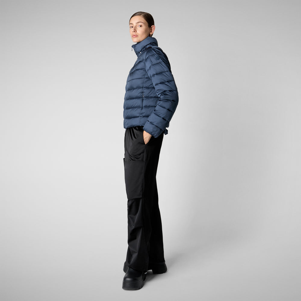 Save the duck PIUMINO ANIMAL FREE CON CAPPUCCIO DONNA LIANA BLU NOTTE Qualità