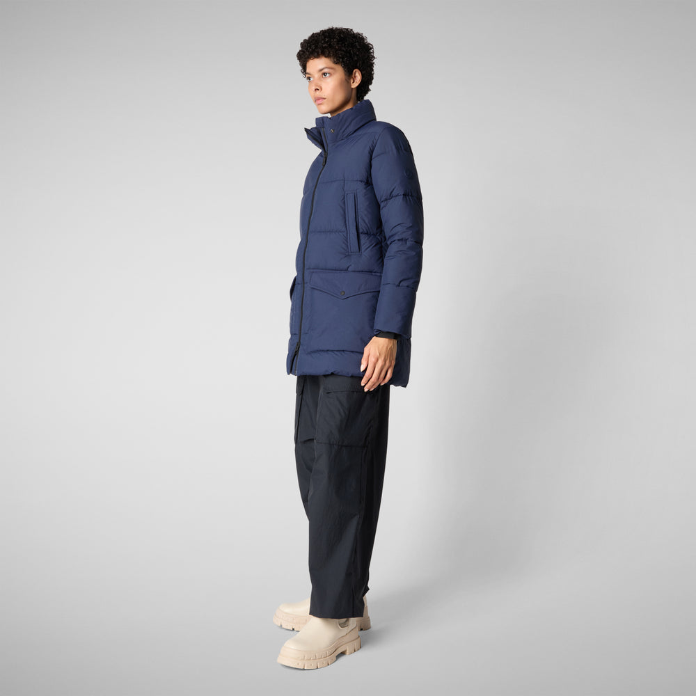 Save the duck PIUMINO ANIMAL FREE CON CAPPUCCIO DONNA FARRAH BLU NAVY Pezzi Unici