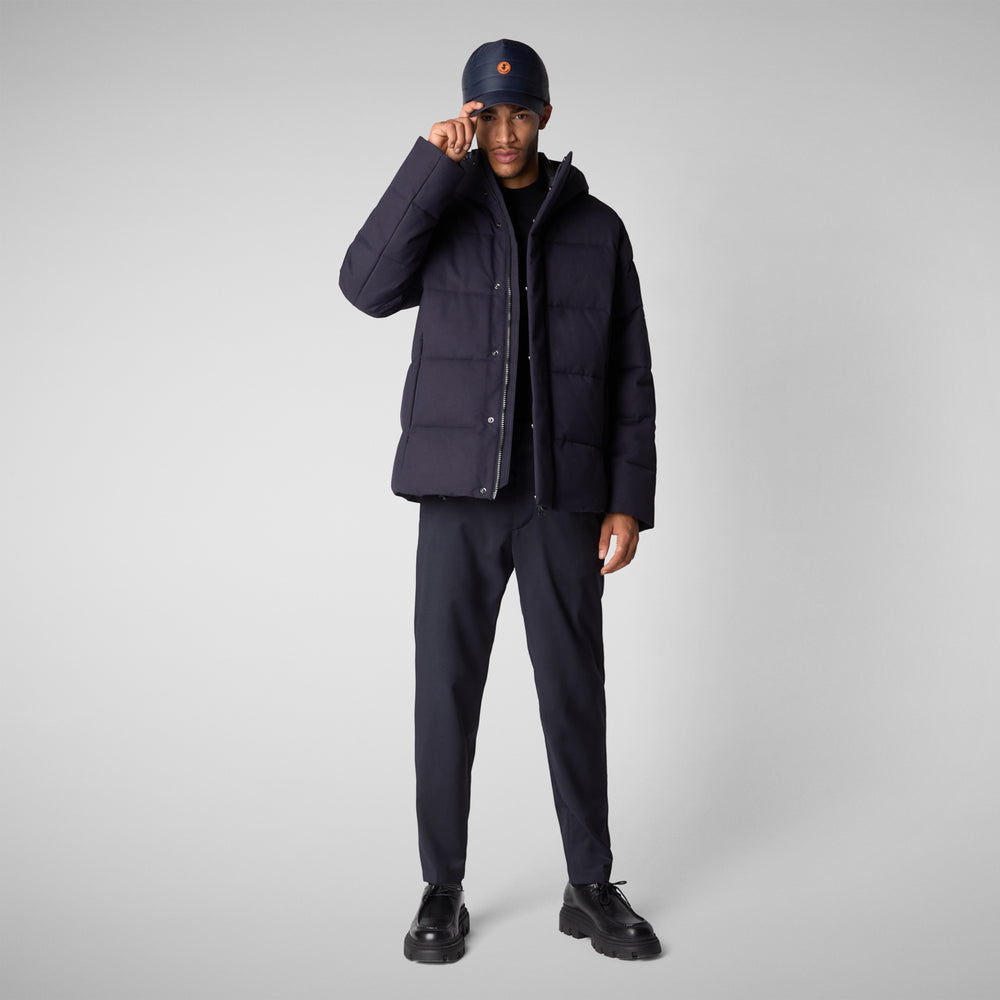 Save the duck PIUMINO ANIMAL FREE CON CAPPUCCIO UOMO FINNIAN BLU NERO Acquista Ora