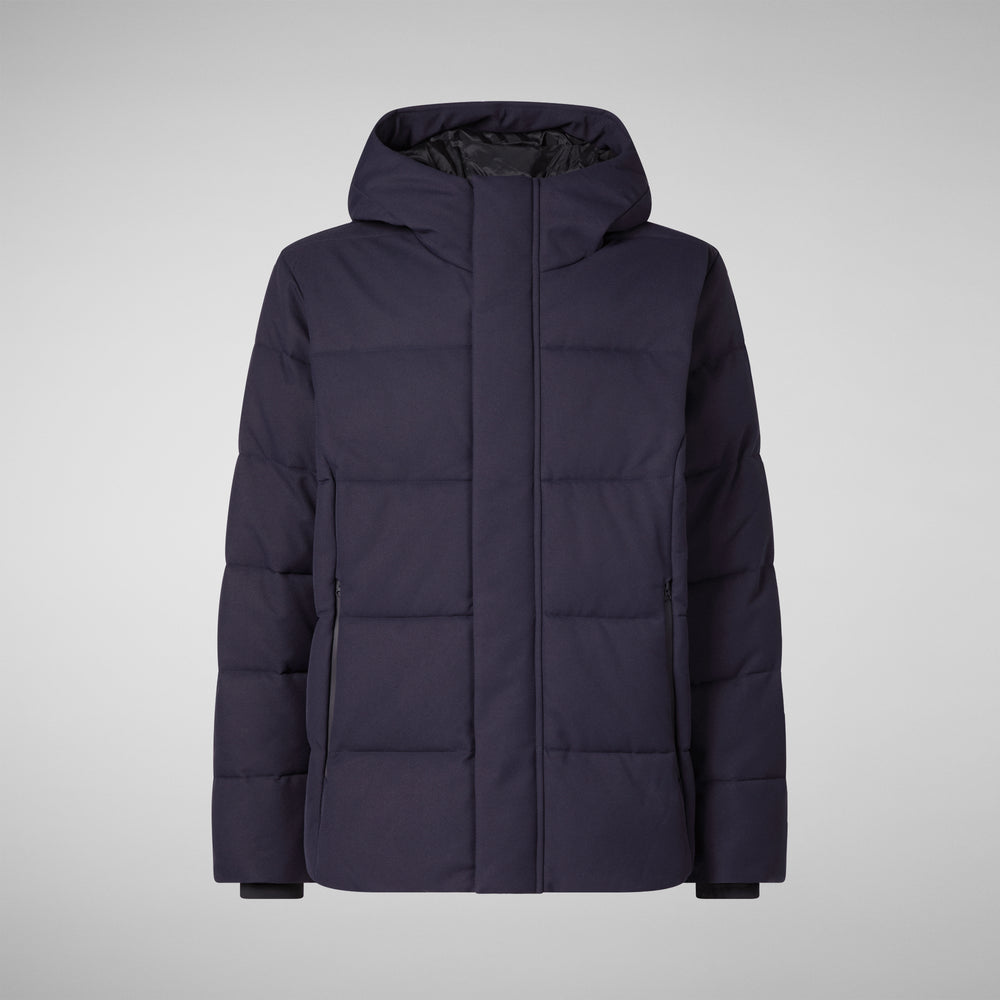 Save the duck PIUMINO ANIMAL FREE CON CAPPUCCIO UOMO FINNIAN BLU NERO Acquista Ora