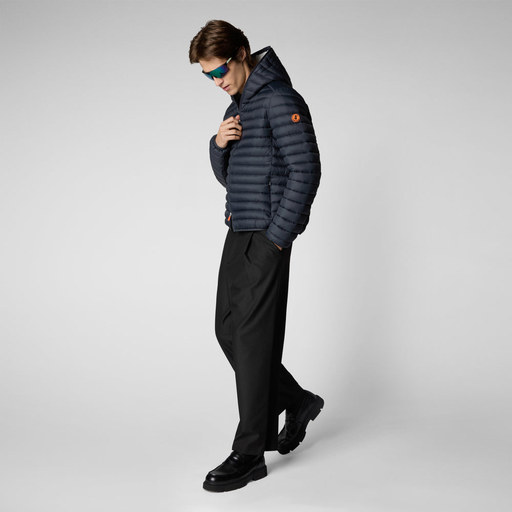 Save the duck PIUMINO ANIMAL FREE CON CAPPUCCIO UOMO DONALD GRIGIO NERO Affare Del Giorno
