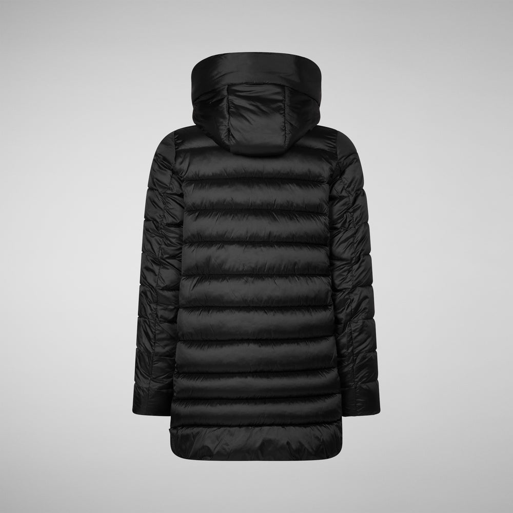 Save the duck PIUMINO ANIMAL FREE CON CAPPUCCIO BAMBINA ORIANA NERO Presa