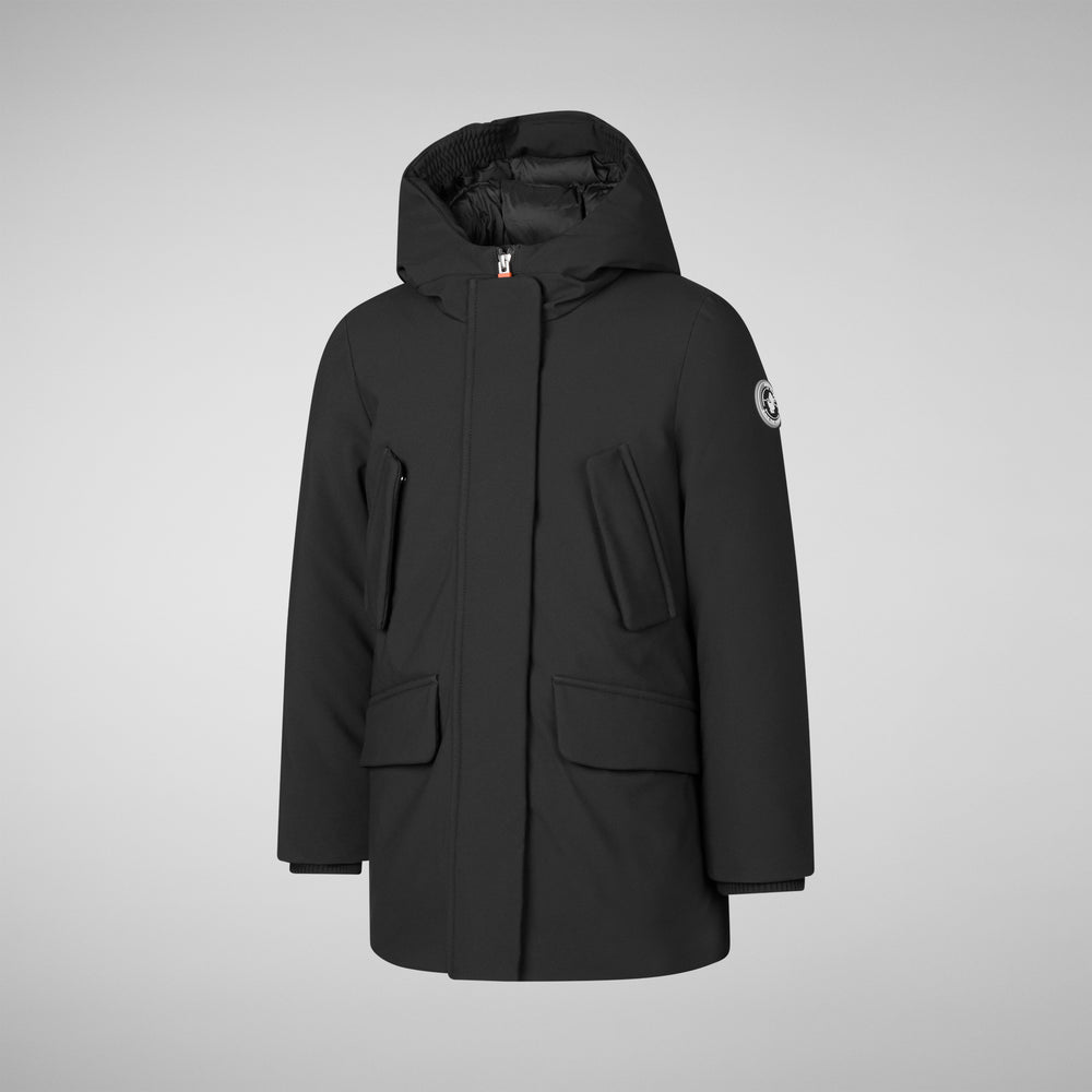 Save the duck PARKA CON CAPPUCCIO BAMBINA ALLY NERO Outlet