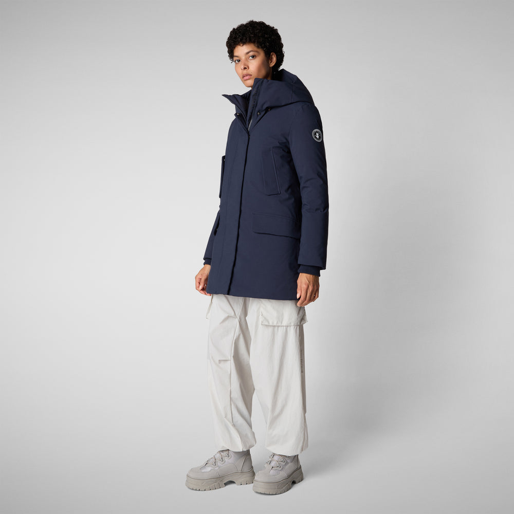 Save the duck PARKA DONNA CON CAPPUCCIO SOLEIL BLU NAVY Saldi