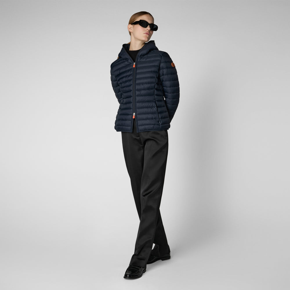 Save the duck PIUMINO ANIMAL FREE CON CAPPUCCIO DONNA DAISY BLU NERO Vendita Calda