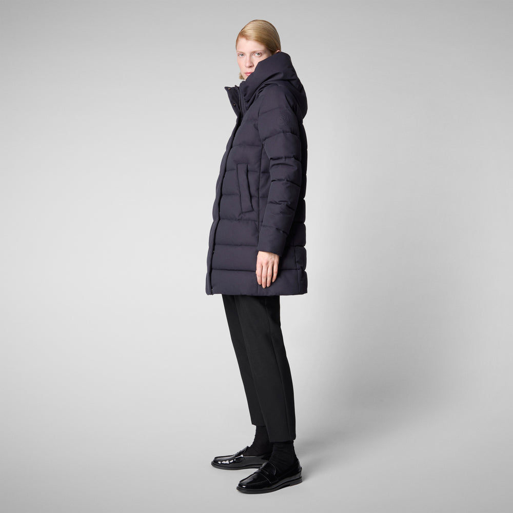 Save the duck CAPPOTTO CON CAPPUCCIO TATIANA BLU NERO Vendite Flash