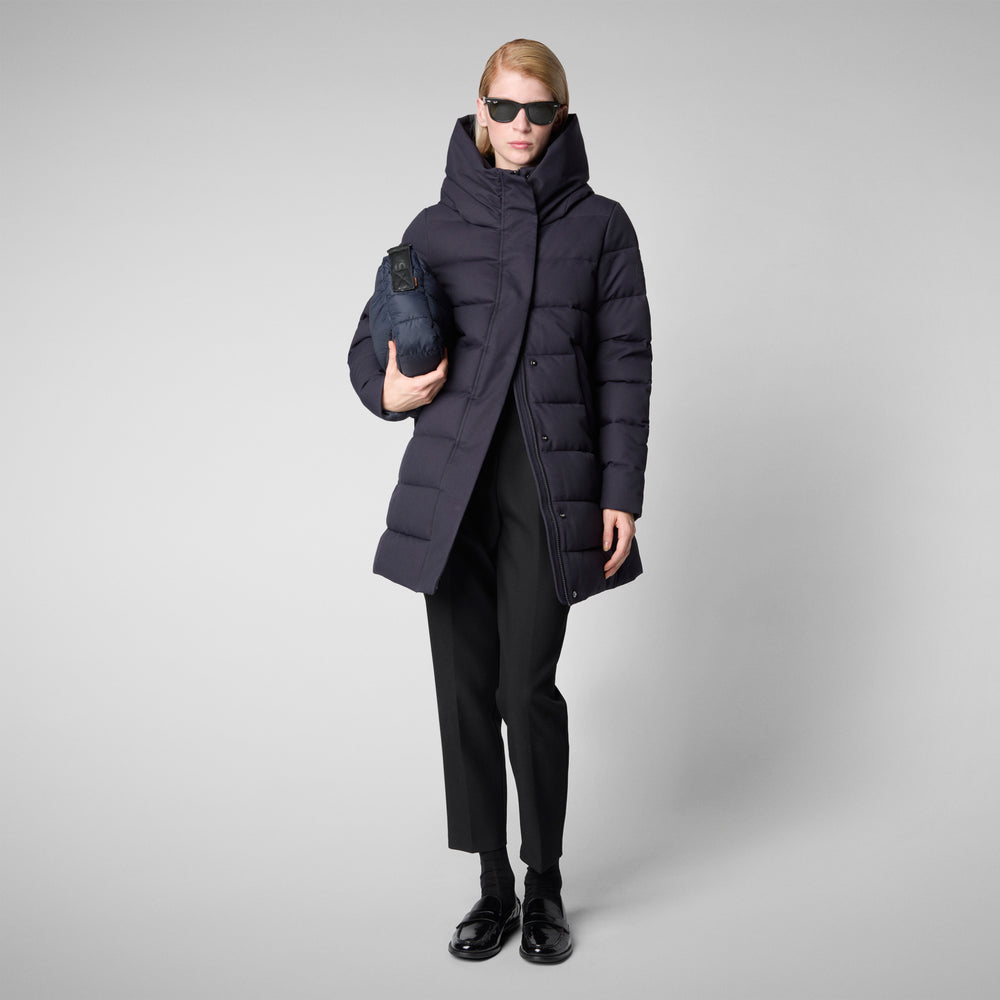 Save the duck CAPPOTTO CON CAPPUCCIO TATIANA BLU NERO Vendite Flash