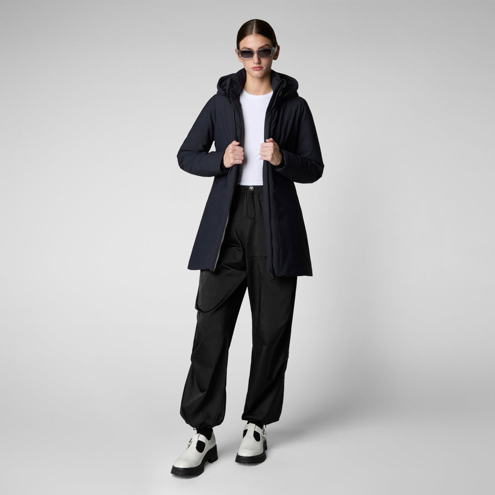 Save the duck giacca DONNA CON CAPPUCCIO LILA BLU NERO Nuova