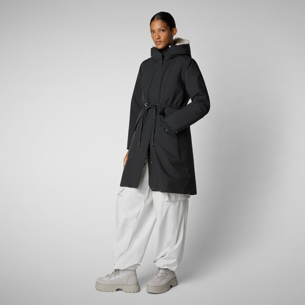 Save the duck PARKA DONNA CON CAPPUCCIO NOELLE BLU NERO Soddisfazione Garantita