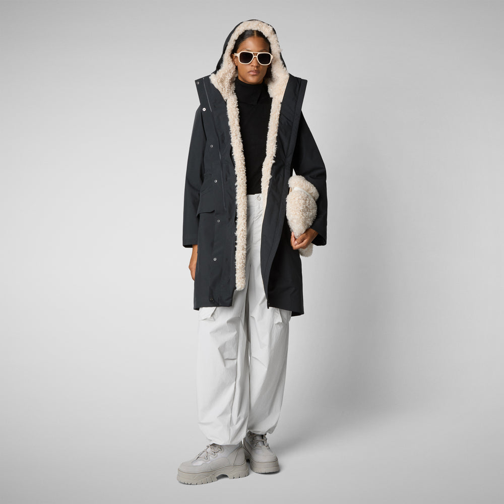 Save the duck PARKA DONNA CON CAPPUCCIO NOELLE BLU NERO Soddisfazione Garantita
