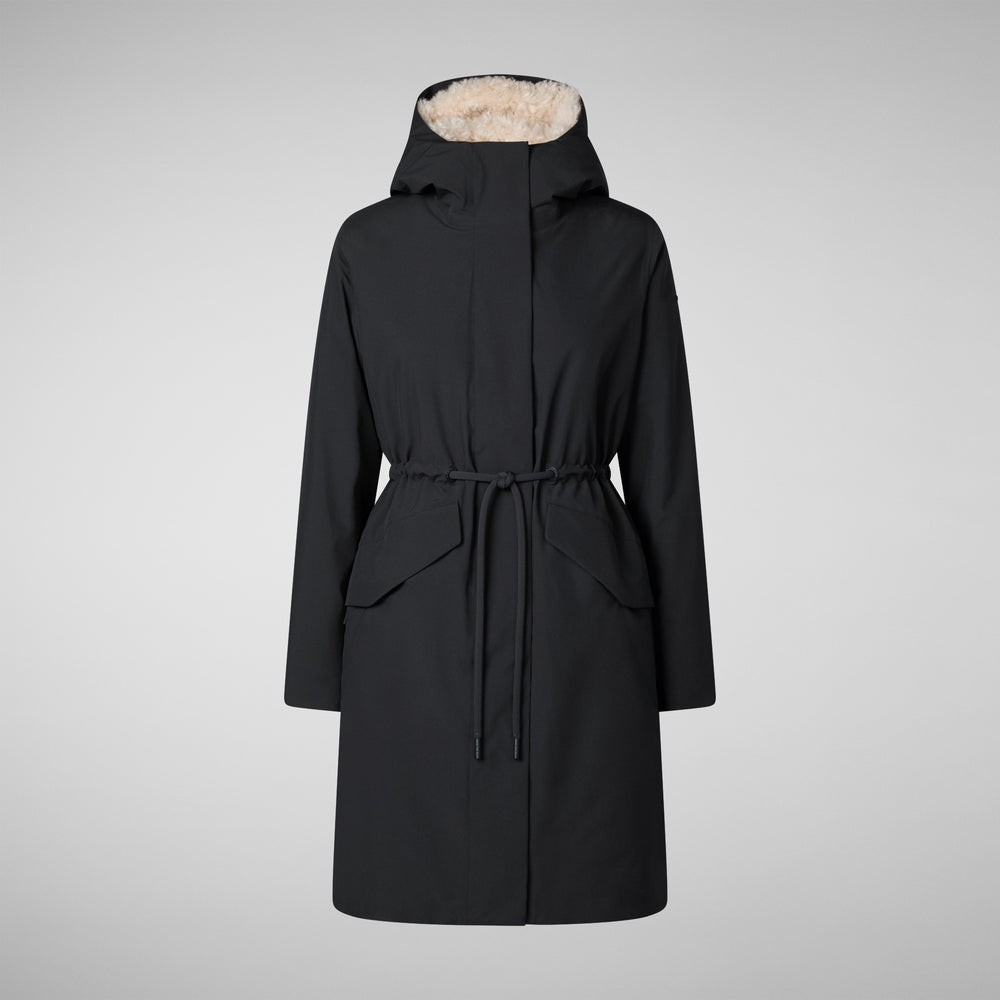Save the duck PARKA DONNA CON CAPPUCCIO NOELLE BLU NERO Soddisfazione Garantita