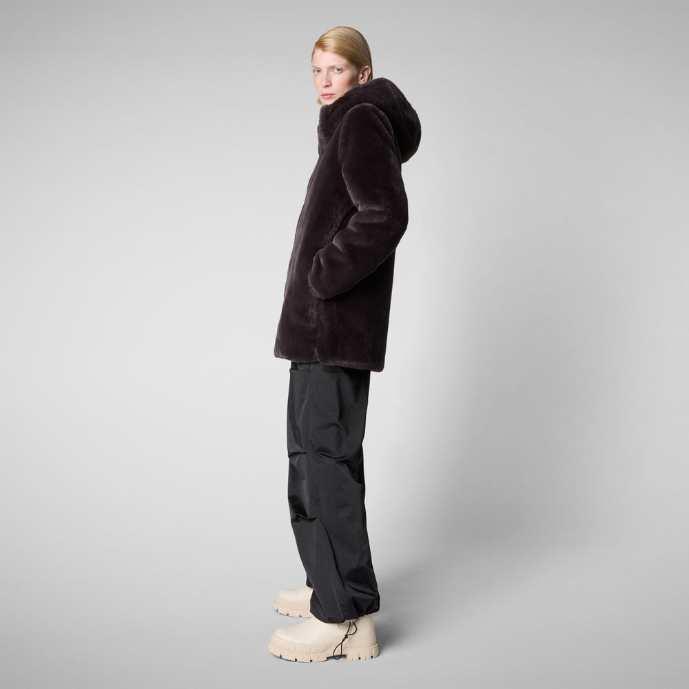 Save the duck GIACCA CON CAPPUCCIO DONNA BRIDGET BROWN NERO Qualità Garantita