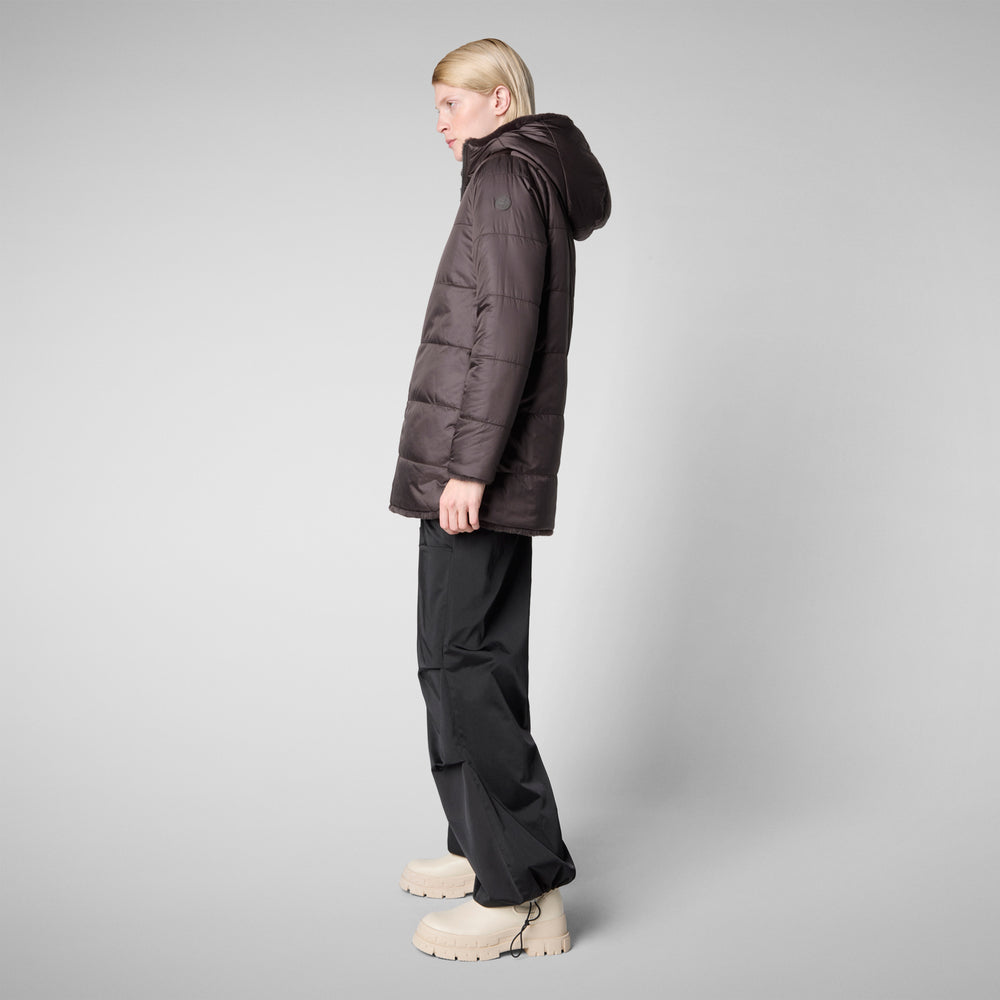 Save the duck GIACCA CON CAPPUCCIO DONNA BRIDGET BROWN NERO Qualità Garantita