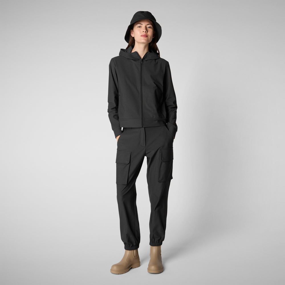 Save the duck FELPA CON CAPPUCCIO DONNA PEAR NERO Fino Al -60%