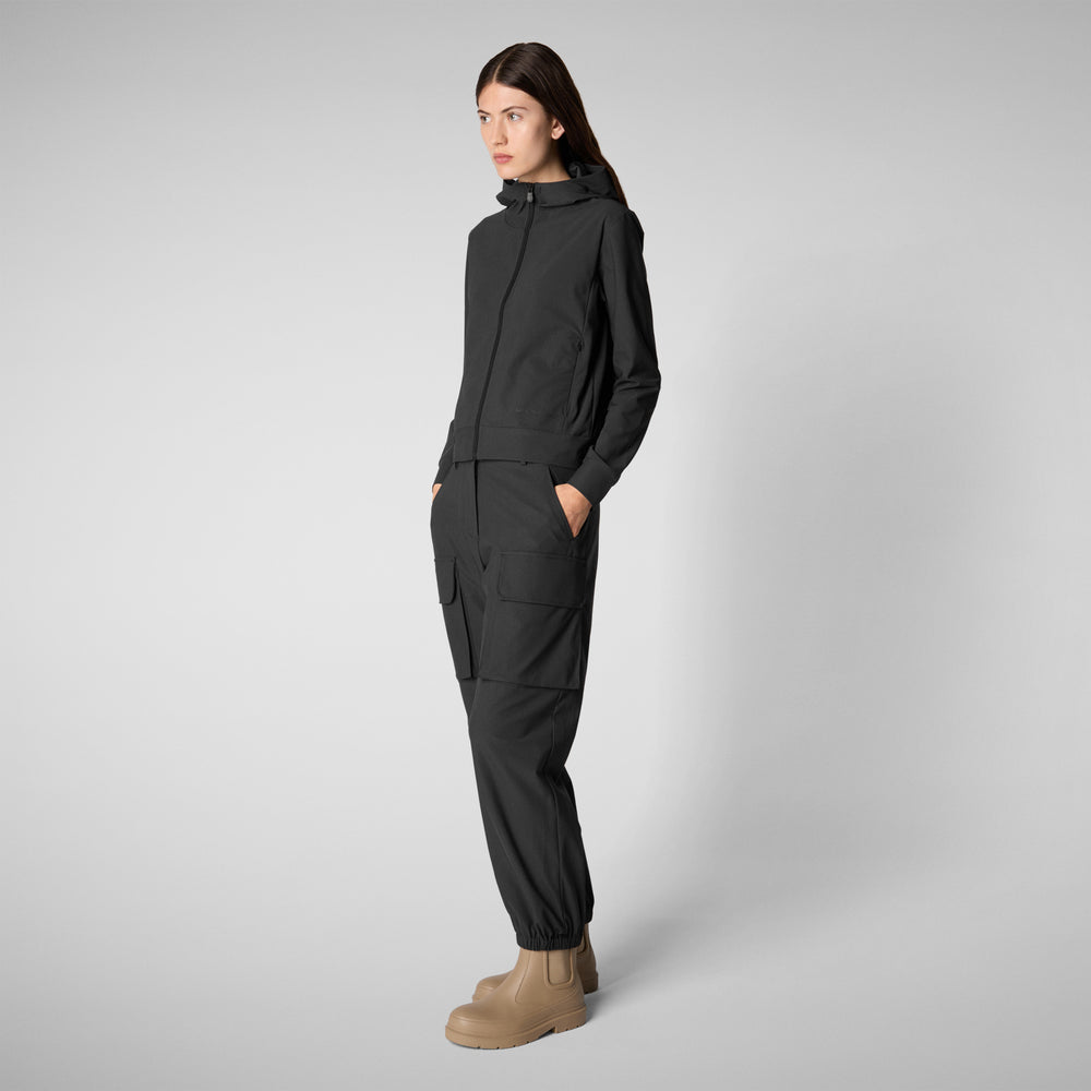 Save the duck FELPA CON CAPPUCCIO DONNA PEAR NERO Fino Al -60%