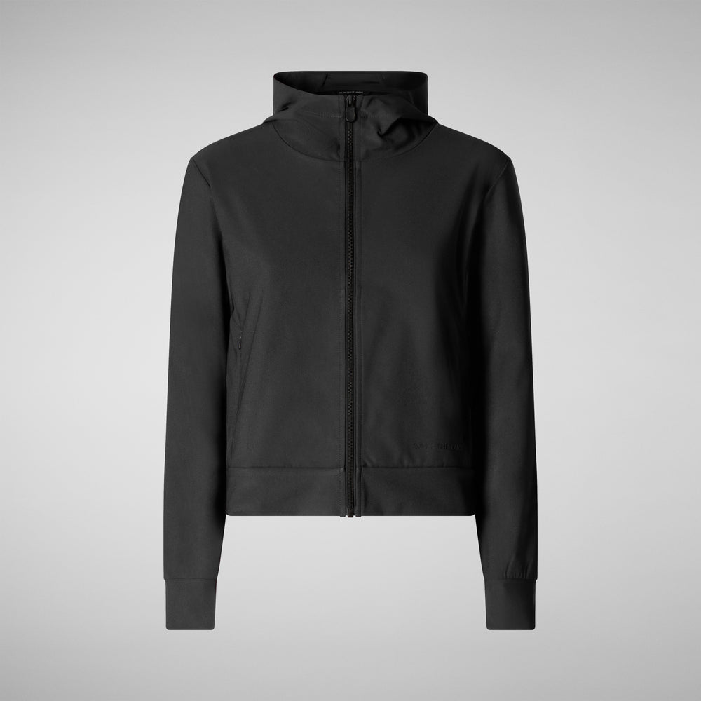 Save the duck FELPA CON CAPPUCCIO DONNA PEAR NERO Fino Al -60%