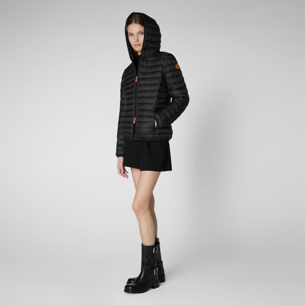 Save the duck Piumino animal free con cappuccio donna Daisy Nero Vendita Economica