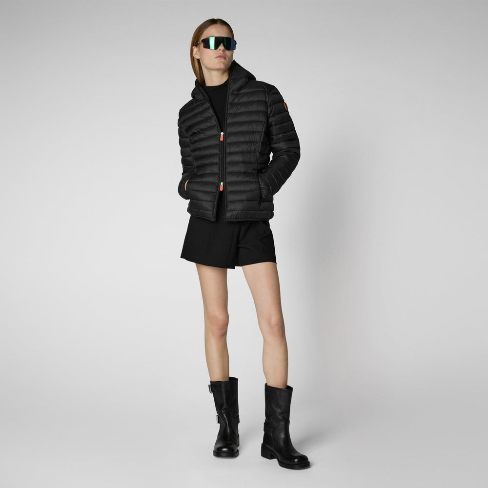 Save the duck Piumino animal free con cappuccio donna Daisy Nero Vendita Economica