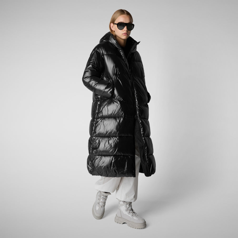 Save the duck PIUMINO ANIMAL FREE CON CAPPUCCIO DONNA CLARICE NERO Promozione Limitata