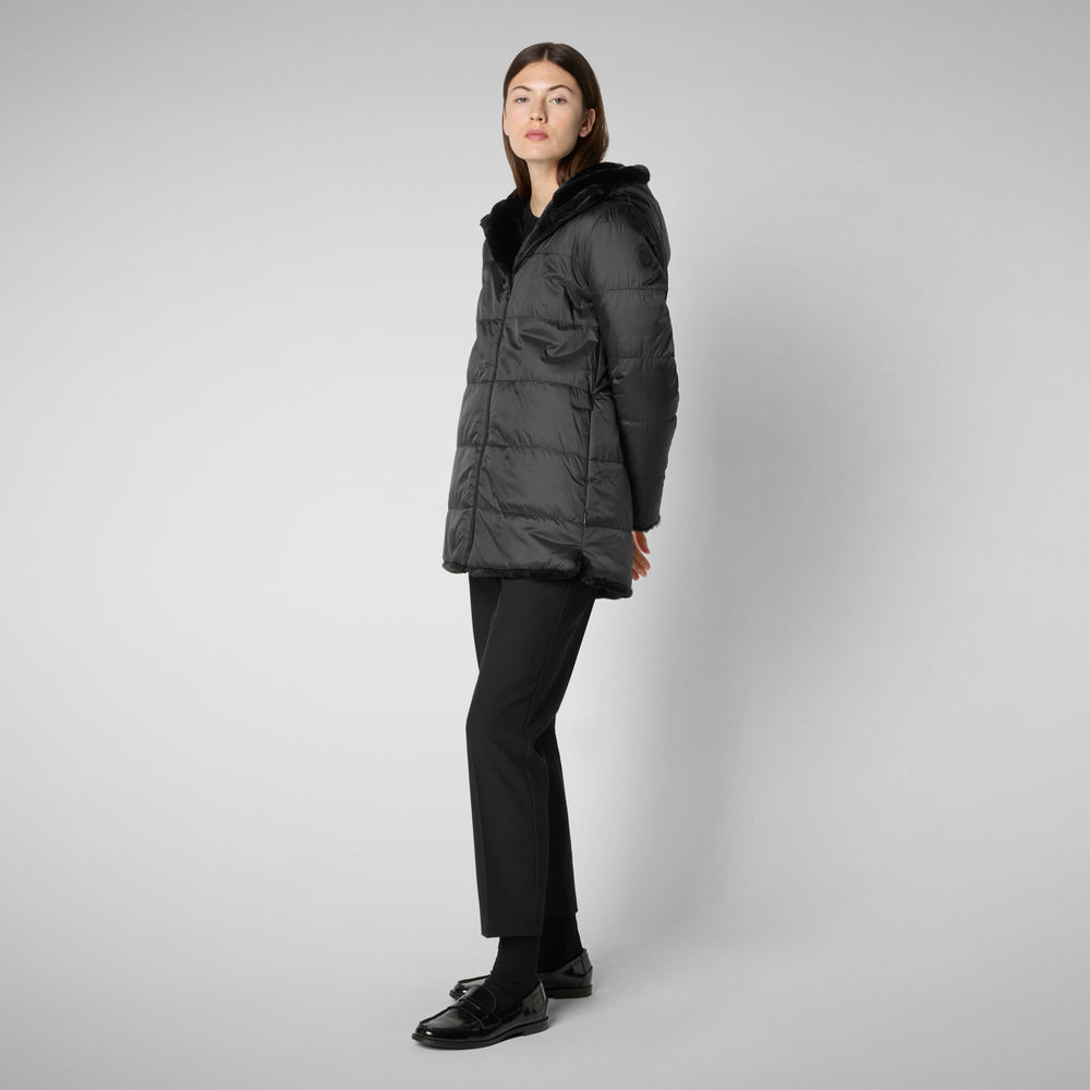 Save the duck GIACCA CON CAPPUCCIO DONNA BRIDGET NERO Fino Al -60%