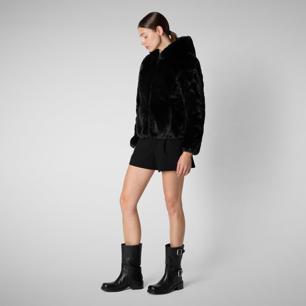 Save the duck GIACCA CON CAPPUCCIO DONNA LAILA NERO Shopping Online