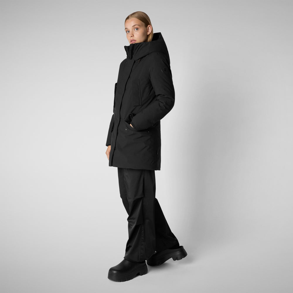 Save the duck PARKA DONNA CON CAPPUCCIO SOLEIL NERO Prezzo Ridotto