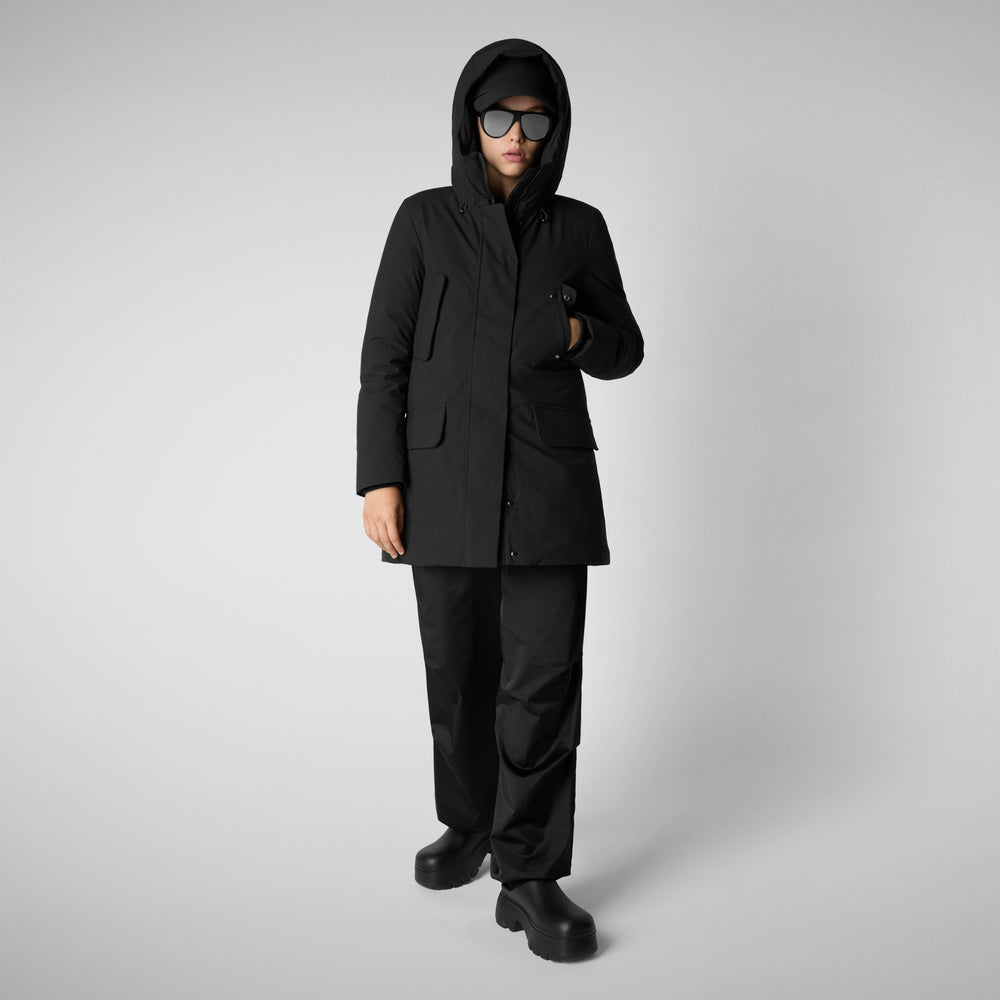 Save the duck PARKA DONNA CON CAPPUCCIO SOLEIL NERO Prezzo Ridotto