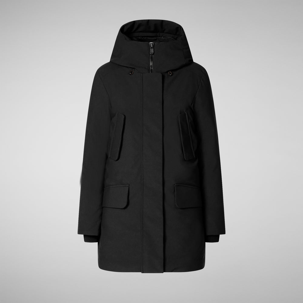 Save the duck PARKA DONNA CON CAPPUCCIO SOLEIL NERO Prezzo Ridotto