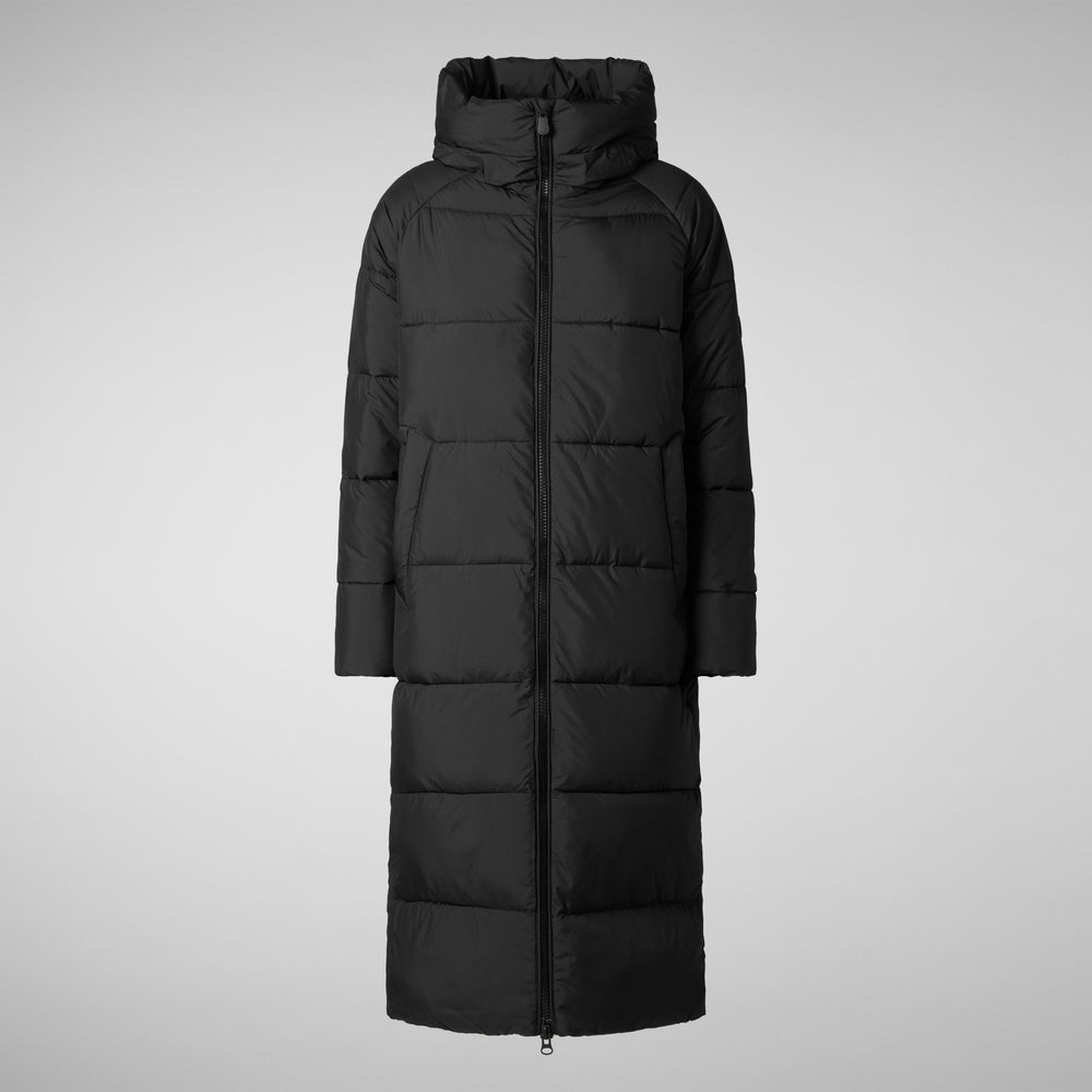 Save the duck PIUMINO ANIMAL FREE CON CAPPUCCIO DONNA JANIS NERO Sconto